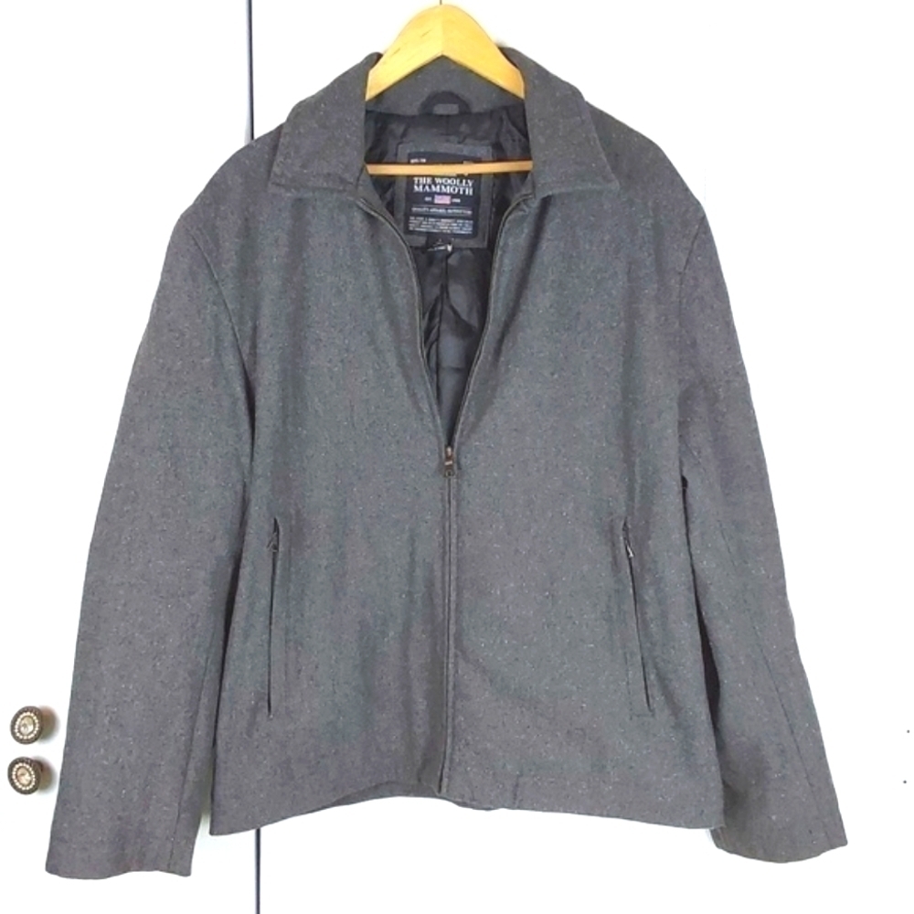 Steve & Barry's Wooly Mammoth Dark Gray Wool Dress Coat Preppy Neutral Sz.L